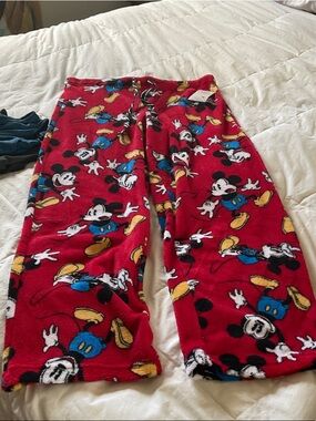 Disney Red Mickey Mouse Fleece Pajama Pants